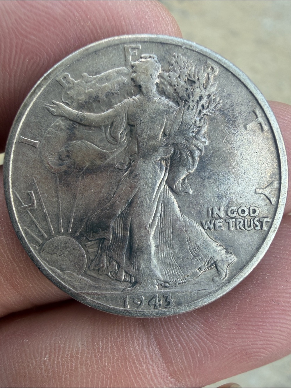 Vintage 1943-D 90% Silver Walking Liberty Coin Half Dollar